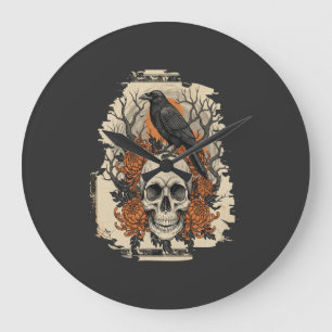 Halloween Skull Large Clock