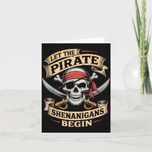 Halloween Skull Let The Pirate Shenanigans Begin Card