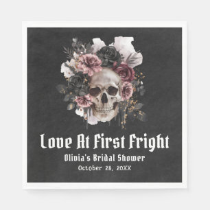 Halloween Skull Love At First Fright Bridal Shower Napkin