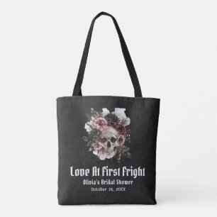 Halloween Skull Love At First Fright Bridal Shower Tote Bag