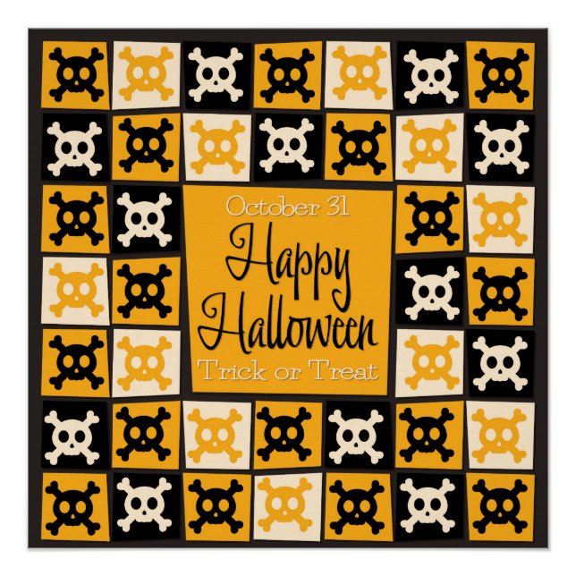 Halloween skull mosaic poster (Front)