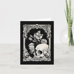 Halloween Skull Pastel Goth Flower Gothic Floral C Card