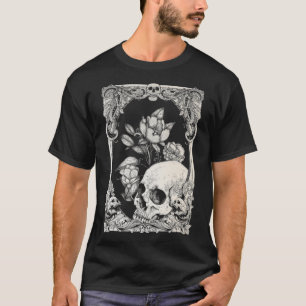 Halloween Skull Pastel Goth Flower Gothic Floral C T-Shirt