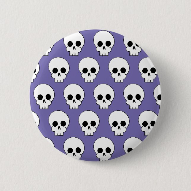 Halloween Skull Pattern 2 Inch Round Button (Front)