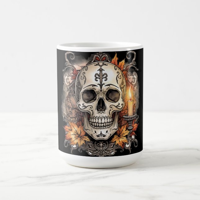 Halloween,Skull Pattern, Candlelight Calavera, Magic Mug (Center)