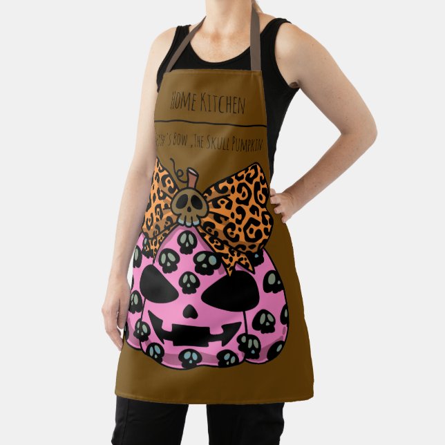 Halloween,Skull Pattern ,Face Pumpkin, Modern  Apron (Insitu)