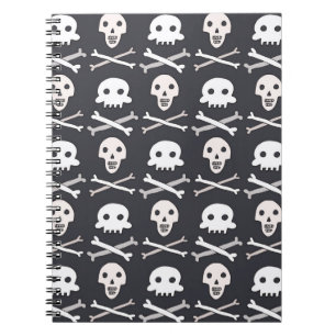 Halloween skull pattern notebook