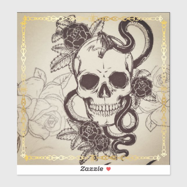 Halloween skull pattern sticker. (Sheet)
