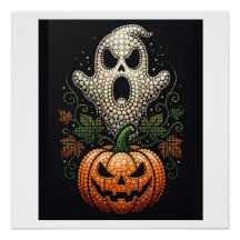 Halloween Skull Pumpkin Gothic Wall Art