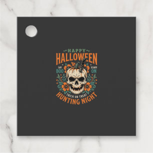 Halloween Skull Pumpkin Hunting Night Design_1 Favour Tags