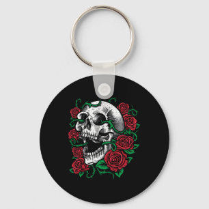 Halloween Skull Rose Skeleton Gift Idea  Keychain