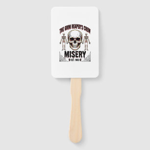 Halloween Skull Scary Creepy Vintage Story_1 Hand Fan