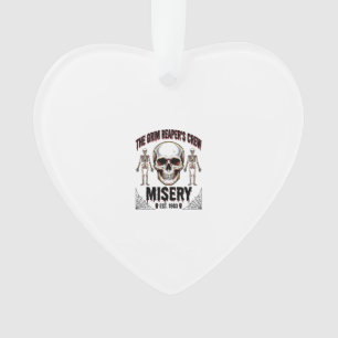 Halloween Skull Scary Creepy Vintage Story_1 Ornament