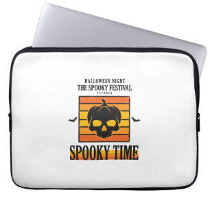 Halloween Skull Scary Funny Vintage Quote_1 Laptop Sleeve