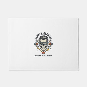 Halloween Skull Shirt Vintage Engraving Graphic_1 Doormat