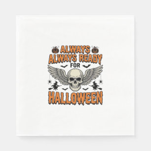 Halloween Skull Shirt Vintage Engraving Spooky Quo Napkin