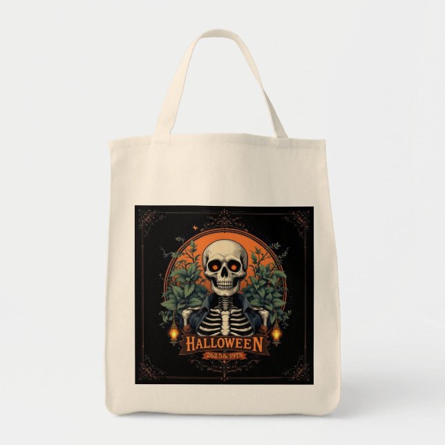 Halloween Skull Skeleton Sac fourre-tout - Éffraya (Devant)