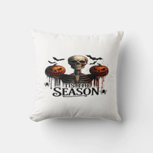 Halloween Skull Skeleton Throw Pillow