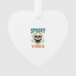 Halloween Skull Spooky Vibes Vintage Horror_1 Ornament