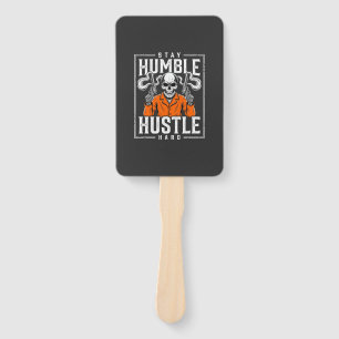 Halloween Skull Stay Humble Hustle Hard Hand Fan