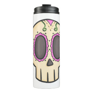halloween skull thermal tumbler