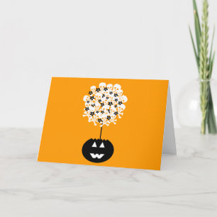 Halloween Skull Topiary Card