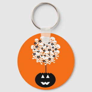 Halloween Skull Topiary Keychain