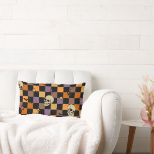 Halloween Skulls and bats Lumbar Pillow