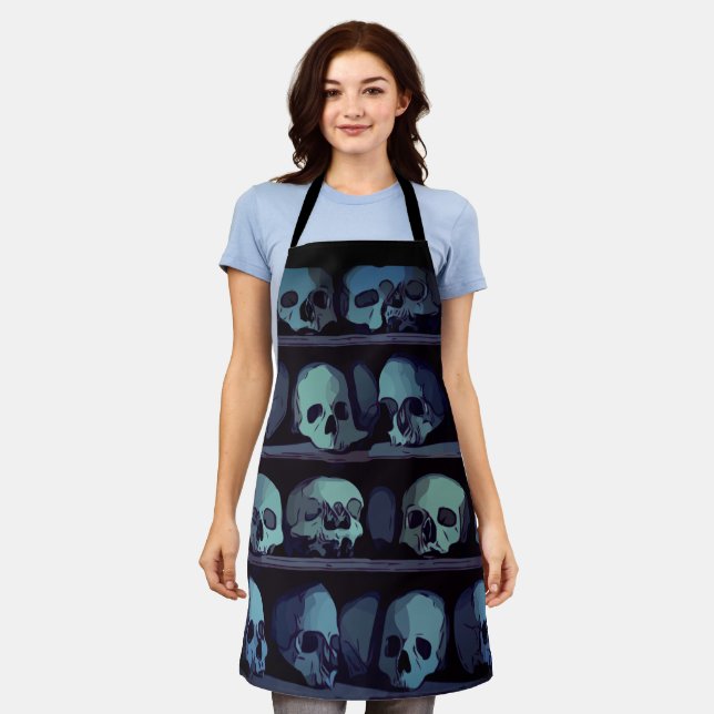 Halloween Skulls Apron (Worn)