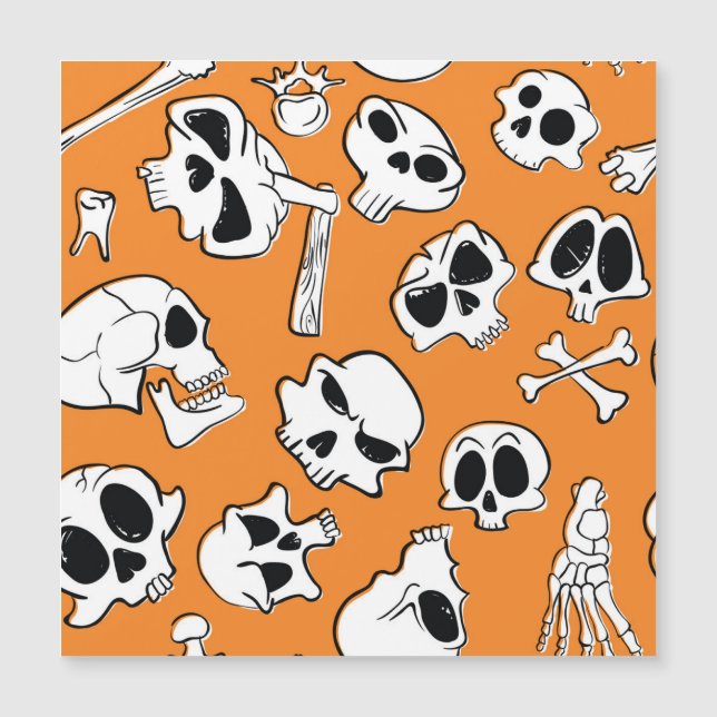 Halloween Skulls Bones Doodle Pattern (Front)