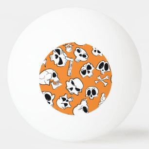 Halloween Skulls Bones Doodle Pattern Ping Pong Ball