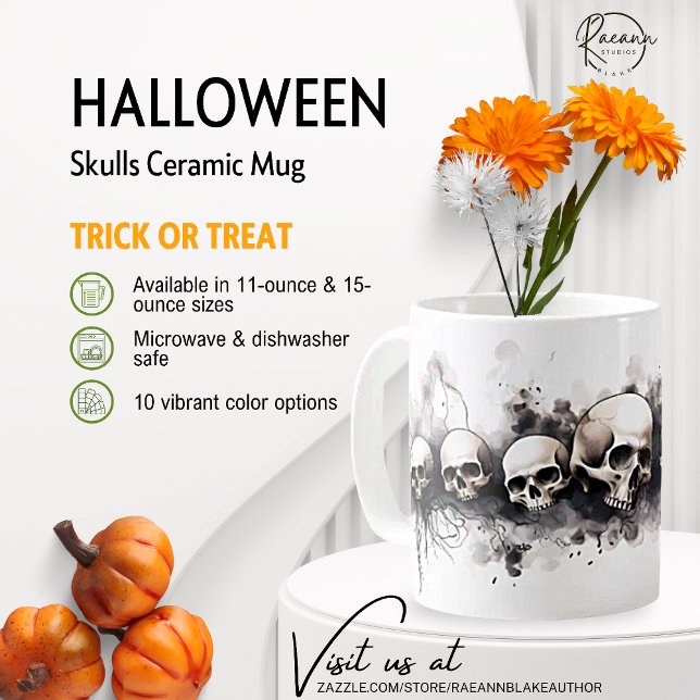 Halloween Skulls Design Ceramic Mug (Creator Uploaded)