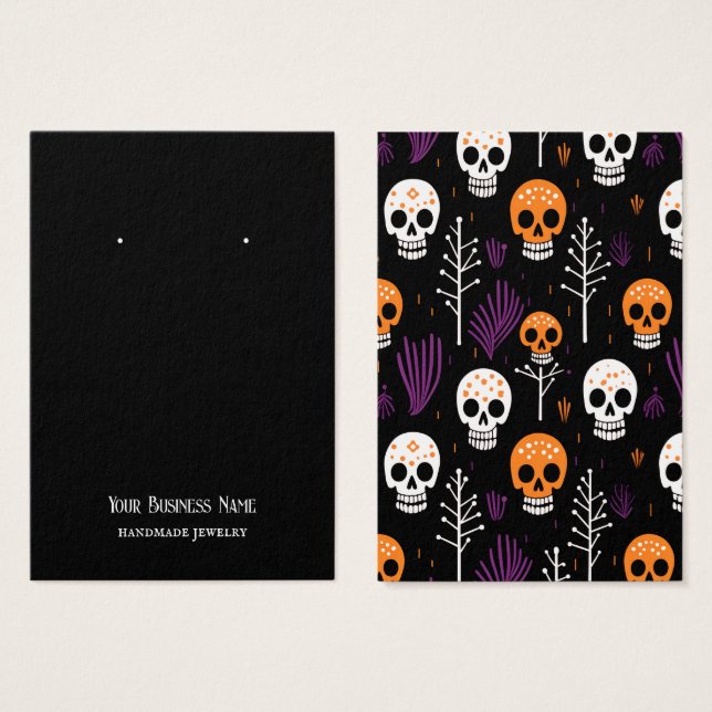 Halloween Skulls Earring Display Card (Front & Back)