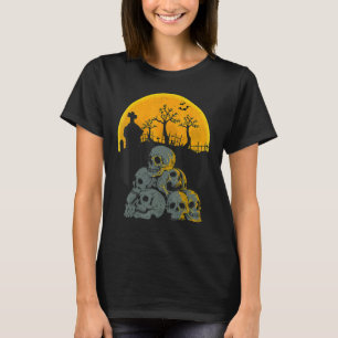 Halloween Skulls Heads Moon Skeleton Costume Kids  T-Shirt