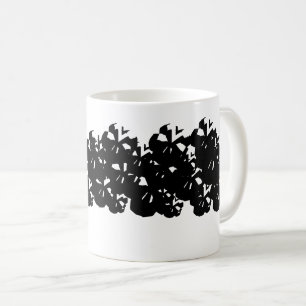 Halloween skulls pattern black white coffee mug
