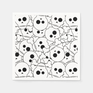 Halloween Skulls Pattern Paper Napkins