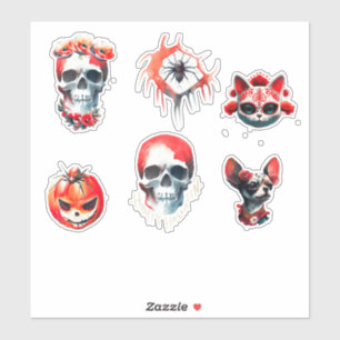 Halloween Skulls Spider Cat Dog Day of the Dead