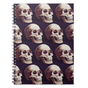 Halloween Skulls: Spooky Seamless Pattern. Notebook