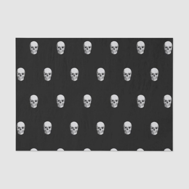 Halloween skulls tissue paper gift bag stuffer  (Front)