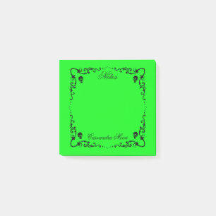Halloween Slime Green & Black Magic Border  Post-it Notes