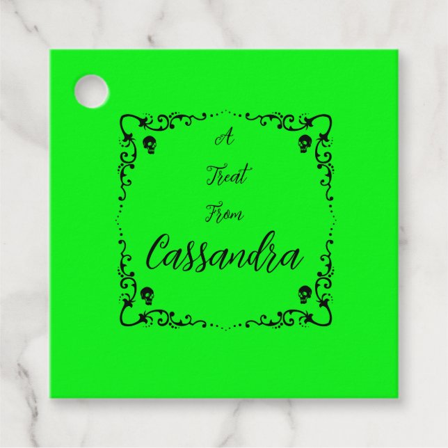Halloween Slime Green Personalized Favour Tags (Front)