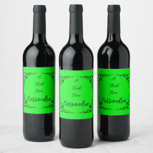 Halloween Slime Green Personalized  Wine Label