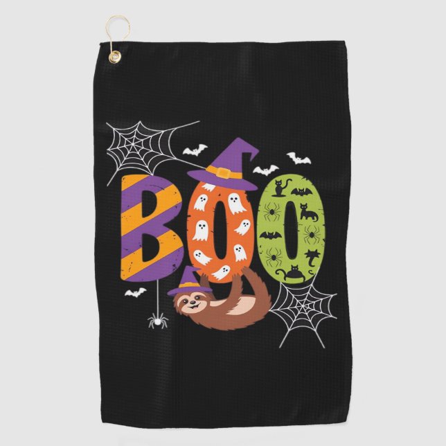 Halloween Sloth Boo Lazy Essential T-Shirt Golf Towel (Front)