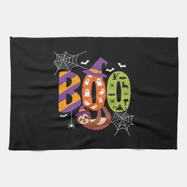 Halloween Sloth Boo Lazy Essential T-Shirt Kitchen Towel (Horizontal)