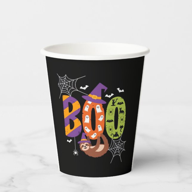 Halloween Sloth Boo Lazy Essential T-Shirt Paper Cups (Front)