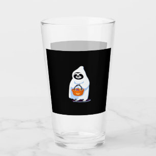 Halloween sloth dressed as ghost going trick or tr glass