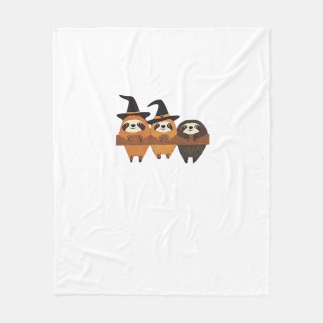 Halloween Sloth Essential T-Shirt Fleece Blanket (Front)