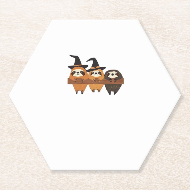 Halloween Sloth Essential T-Shirt Paper Coaster (Front)