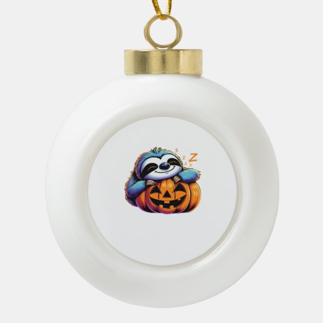 Halloween Sloth Lover Costume Essential T-Shirt Ceramic Ball Christmas Ornament (Front)