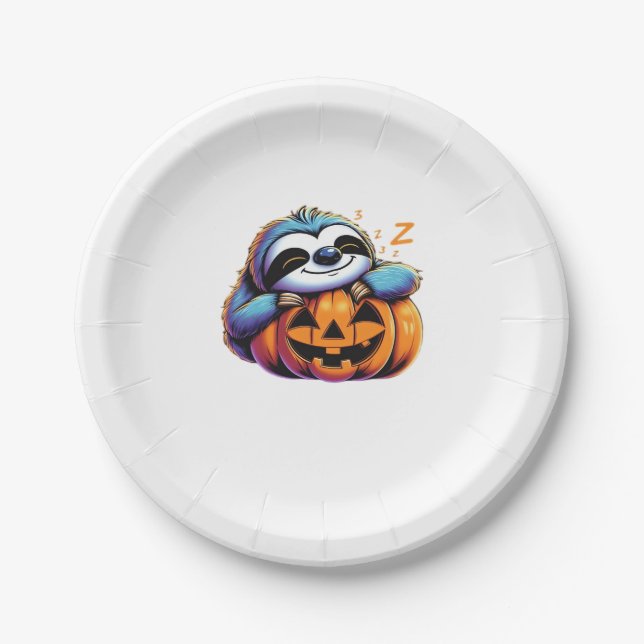 Halloween Sloth Lover Costume Essential T-Shirt Paper Plate (Front)
